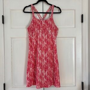 Columbia Pink Orange Athletic Mini‎ Dress Built in Bra Size Medium Pickleball